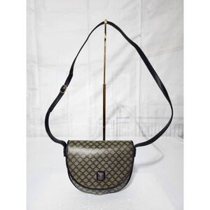 Authentic CELINE Macadam Crossbody Bag Navy Blue/Beige
